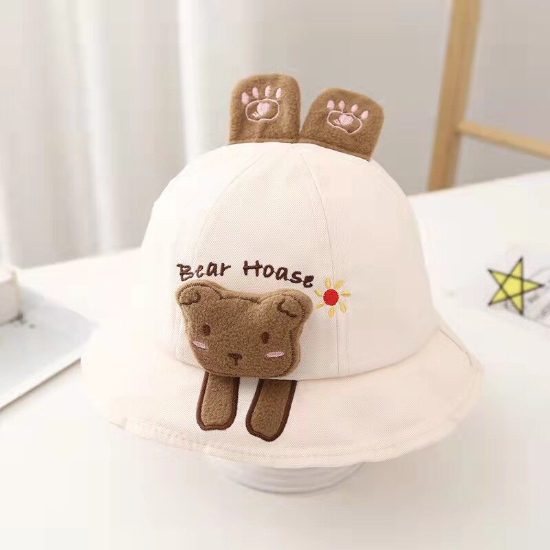 Mũ Tai Bèo Cotton Nguyên Chất Họa Tiết Hoạt Hình Thời Trang Xuân Hè Cho Bé