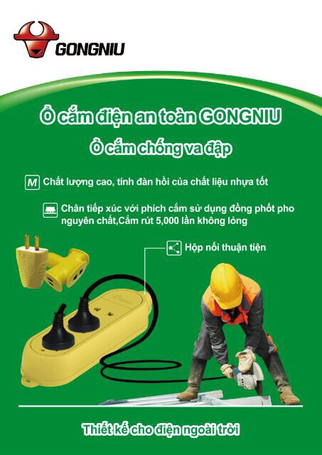 Ổ Cắm Điện Đa Năng Không Dây Chống Va Đập 4 ổ GNVN-C5