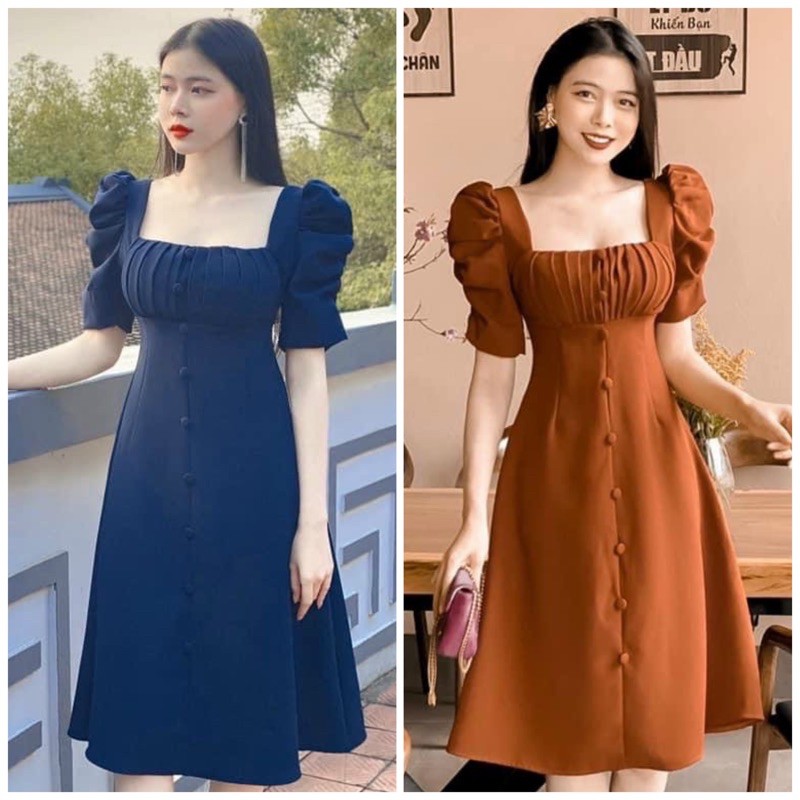 Đầm váy đi tiệc xếp li ngực 6 màu (kèm hình thật)