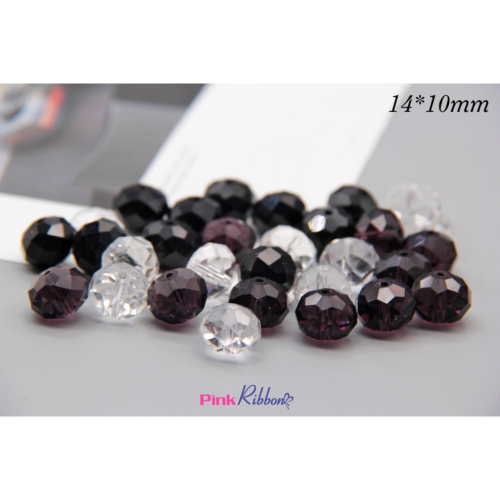 Set 10 hạt - Hạt pha lê bánh cam cỡ lớn 10 x 14mm
