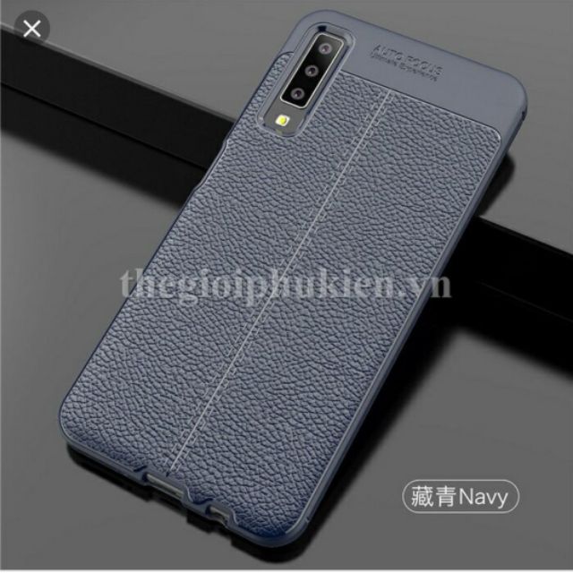 Ốp lưng galaxy A7 2018 silicon giả da,chống sốc auto Focus