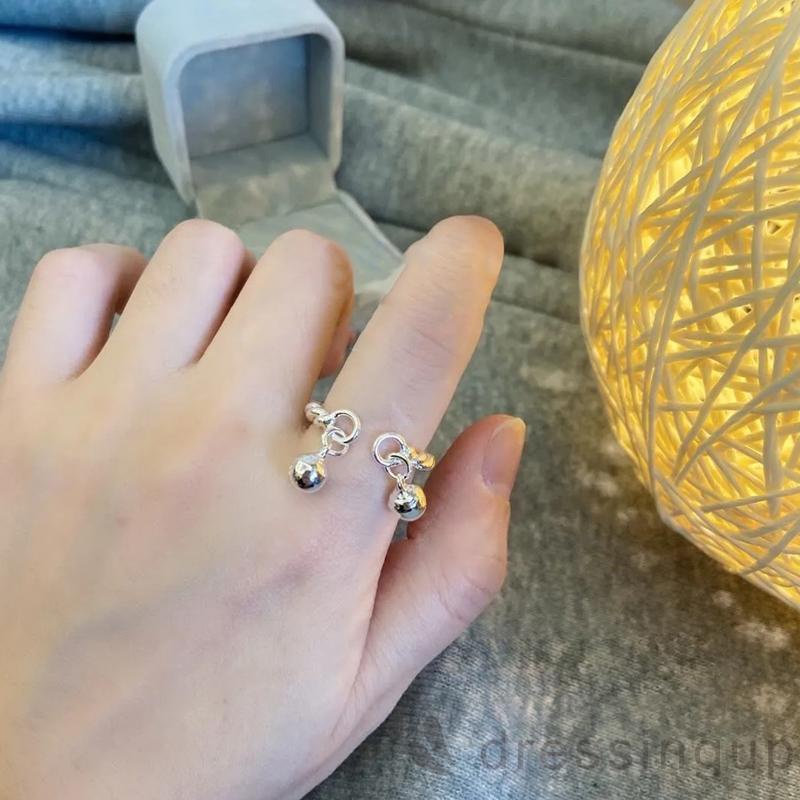 Nhẫn hợp kim mặt chuông đôi màu sắc thanh lịch cho nữ