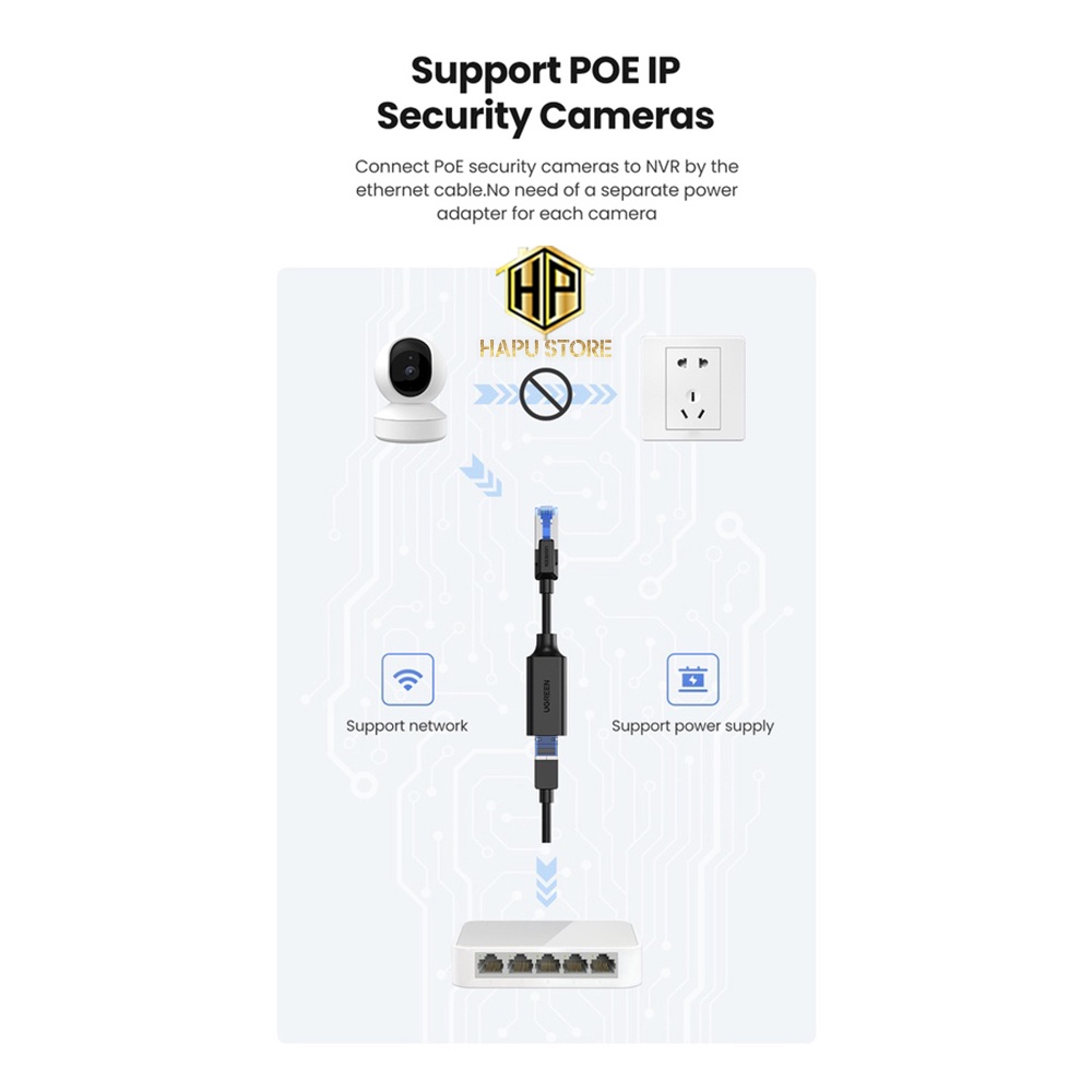 Cáp nối dài mạng Lan RJ45 Ugreen 40497 chuẩn CAT8 tốc độ 40Gbps cao cấp - Hapugroup