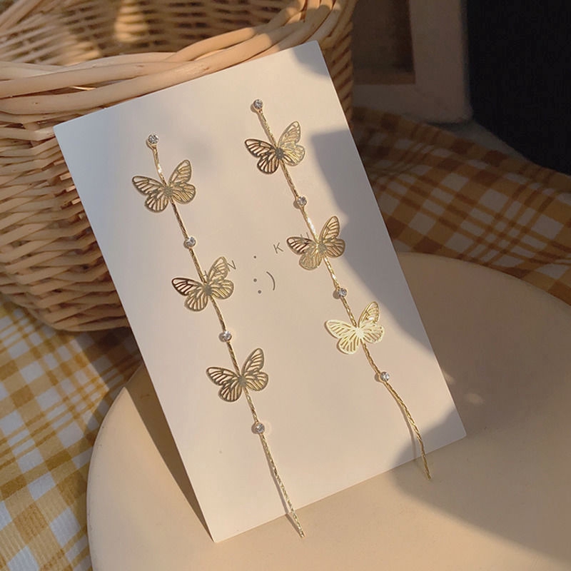 Bông Tai Hình Bướm Dáng Dài Xinh Xắn Dành Cho Nữ