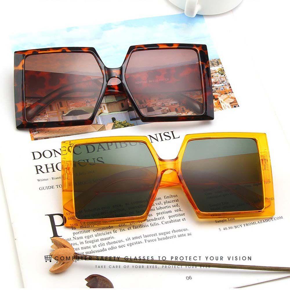 Kính Mát Gọng Vuông Bản To Phong Cách Âu Mỹ Sang Trọng Dành Cho Nữ