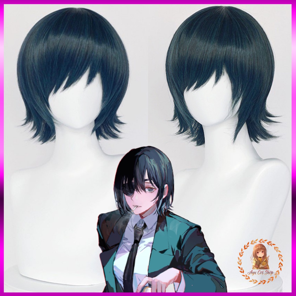 [order] Wig/tóc giả cosplay Himeno Chainsaw Man wig nữ ngắn màu xanh đen