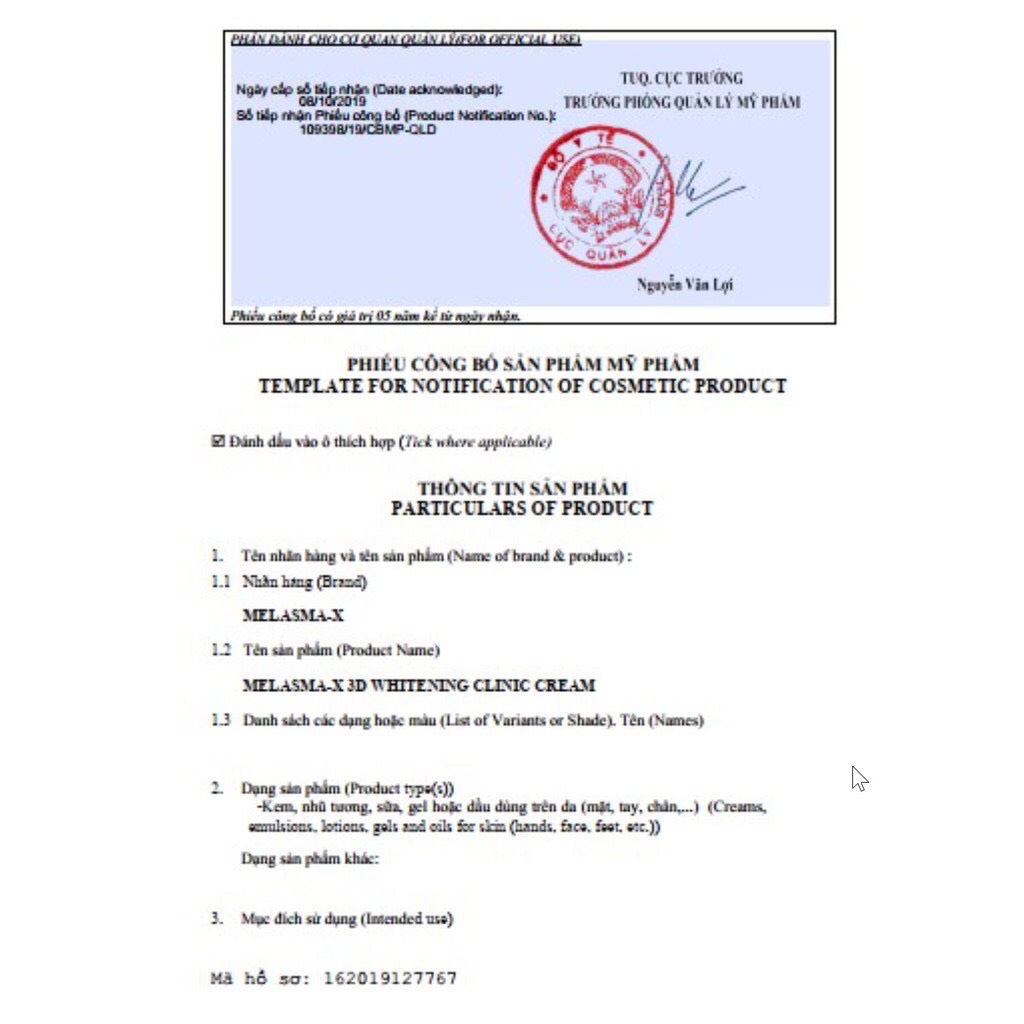 Kem Nám Tàn Nhang Melasma-X 3D Whitening Clinic Cream - 35ml [ Auth - Hàn Quốc ]