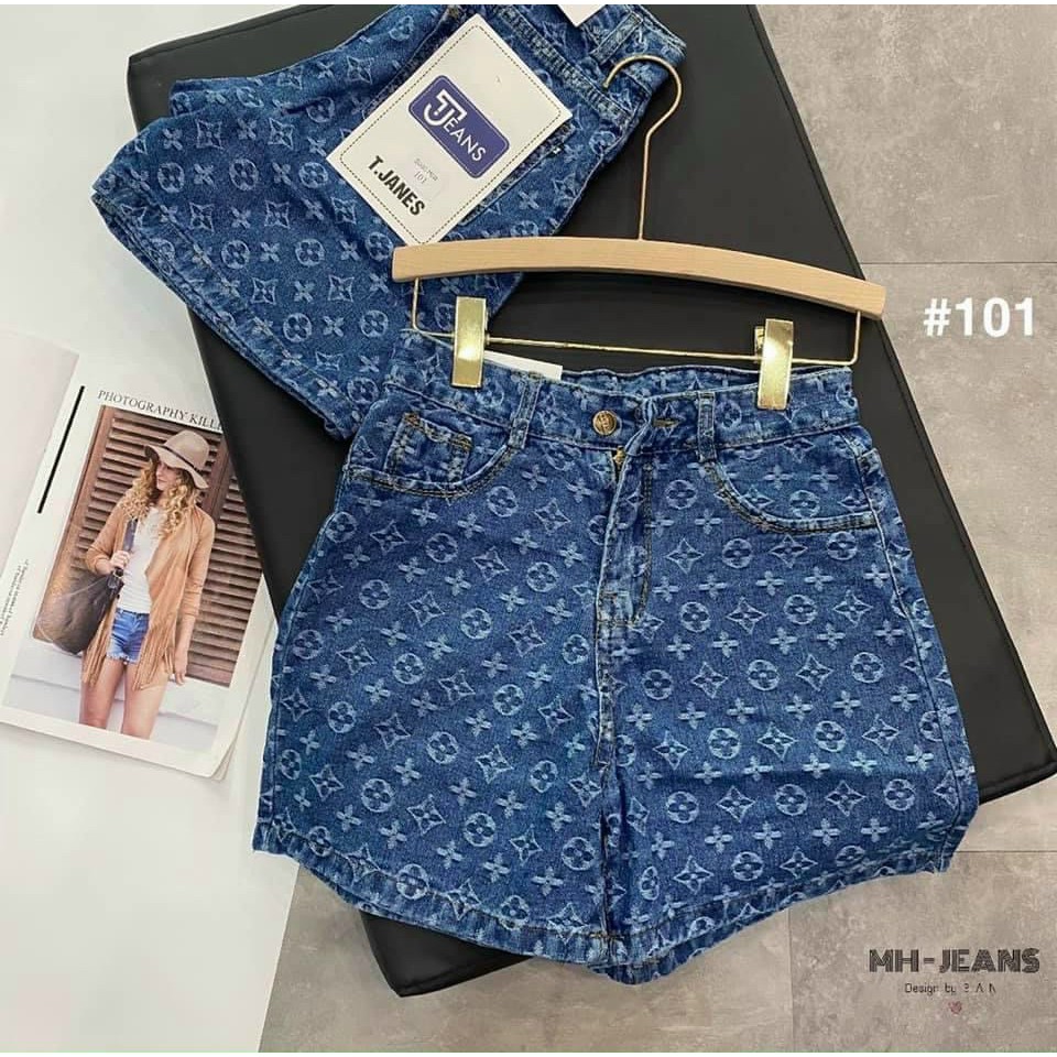 Quần Short Jeans nữ in nổi hàng Quảng Châu nhiều hình full 3 mẫu