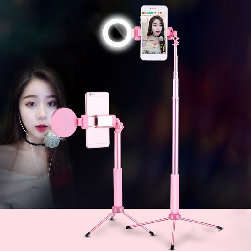 Vòng Đèn Hỗ Trợ Chụp Ảnh Selfie Có Giá Đỡ Cho Vlogging Video Make up USB