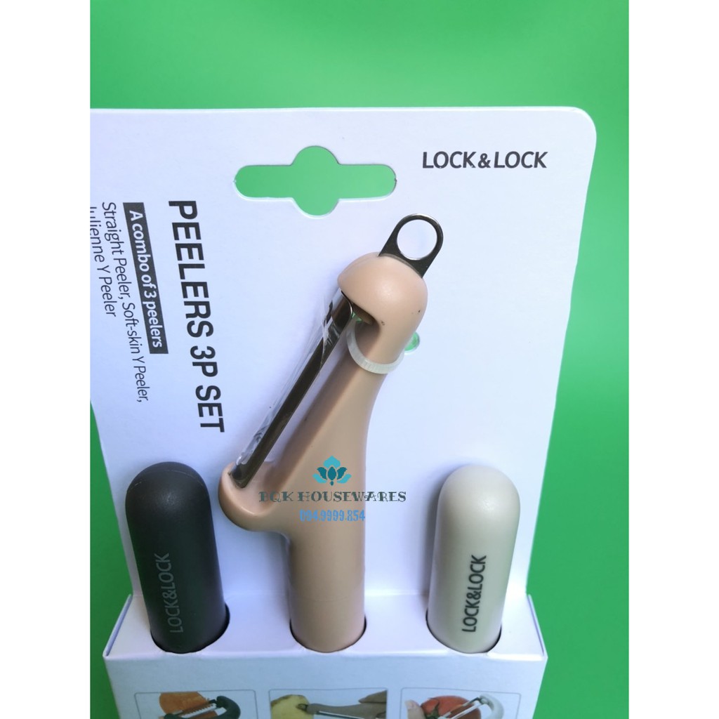 [ LOCK&amp;LOCK ] Bộ Dao Bào 3P Lock&amp;Lock (Julienne Dao, Dao Bào Răng Cưa, Dao Bào Củ Quả) CKS003