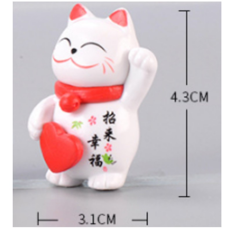 [Mẫu ngẫu nhiên] Mèo thân tài mini trang trí bàn kích thước 3.1x4.3cm