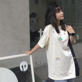 Áo thun tay lỡ Unisex LOVE màu KEM ❤️/Nam nữ unisex/Áo phông cổ tròn form rộng Jaystoree ❤️