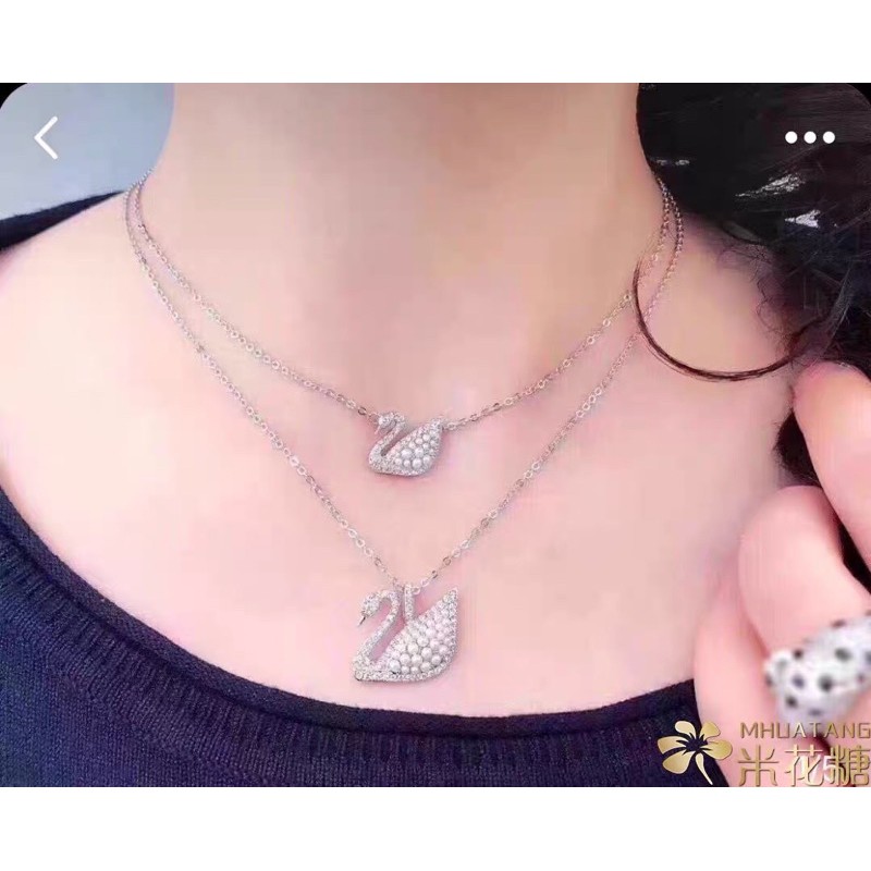 2023 NEW Fashion Trend S925 Silver Plating Pearl Swan Necklace
