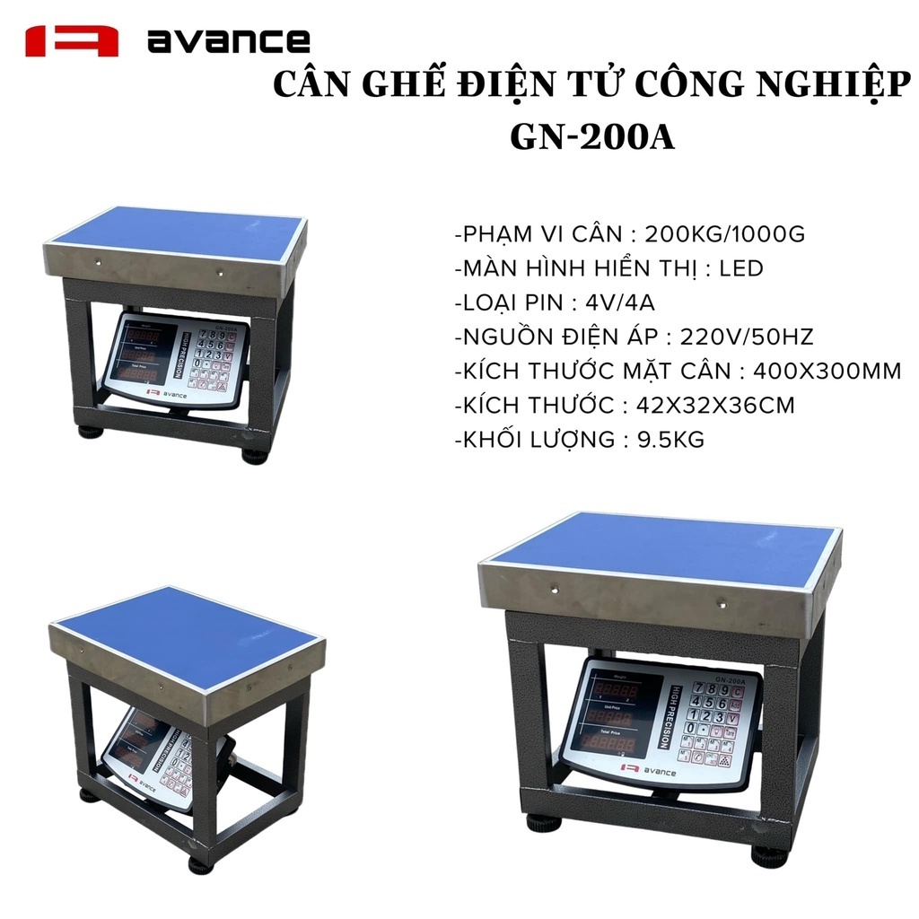 Cân Điện Tử Ghế Ngồi AVANCE GN-200A  Màn Hình Led Tính Tiền Cao Cấp-Đa dụng-Nhỏ gọn