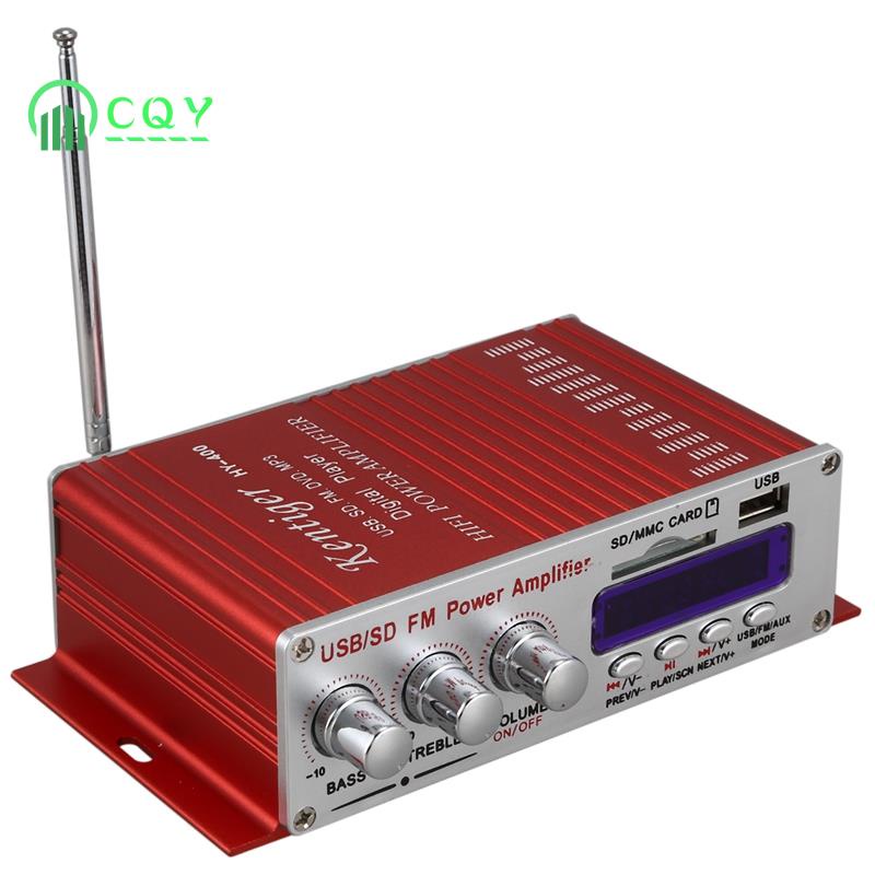Bộ Khuếch Đại Âm Thanh Hy-400 Hi-Fi Mp3 Có Màn Hình Lcd Cho Xe Hơi / Xe Máy
