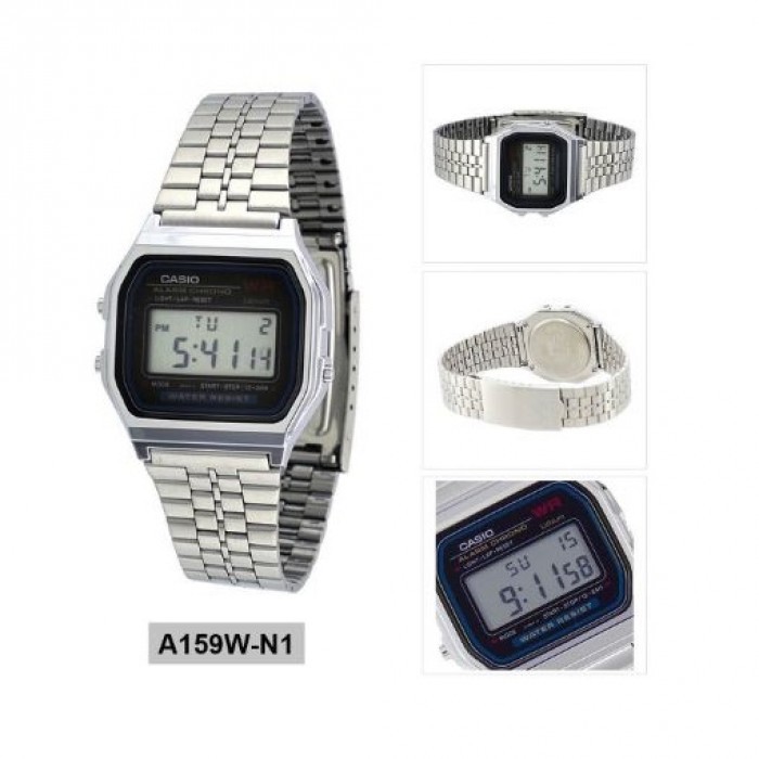Đồng Hồ Casio A159W-N1DF Điện tử - Dây kim loại