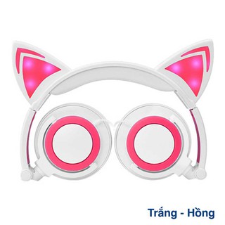 Tai nghe mèo hồng (Có đèn led ở tai)