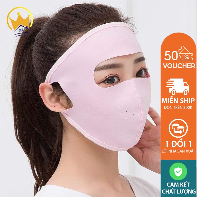 Khẩu trang ninja 2 lớp vải cotton thông hơi che kín mặt chống tia UV nam , nữ