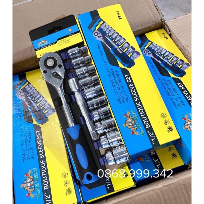 Bộ tuýp 12 món 8mm-24mm giá rẻ - bổ khẩu cần tự động 1/2