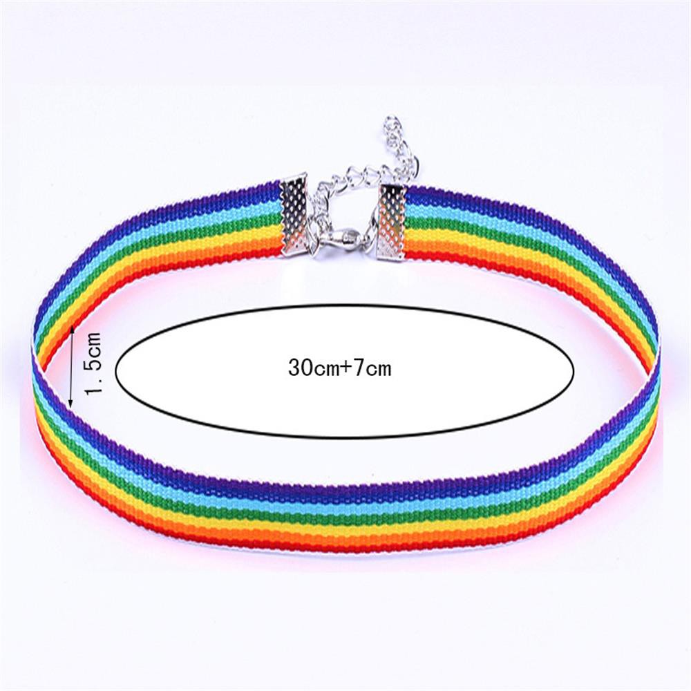 Vòng Cổ Choker Màu Sắc Cầu Vồng 1.5cm Cho Nam Và Nữ