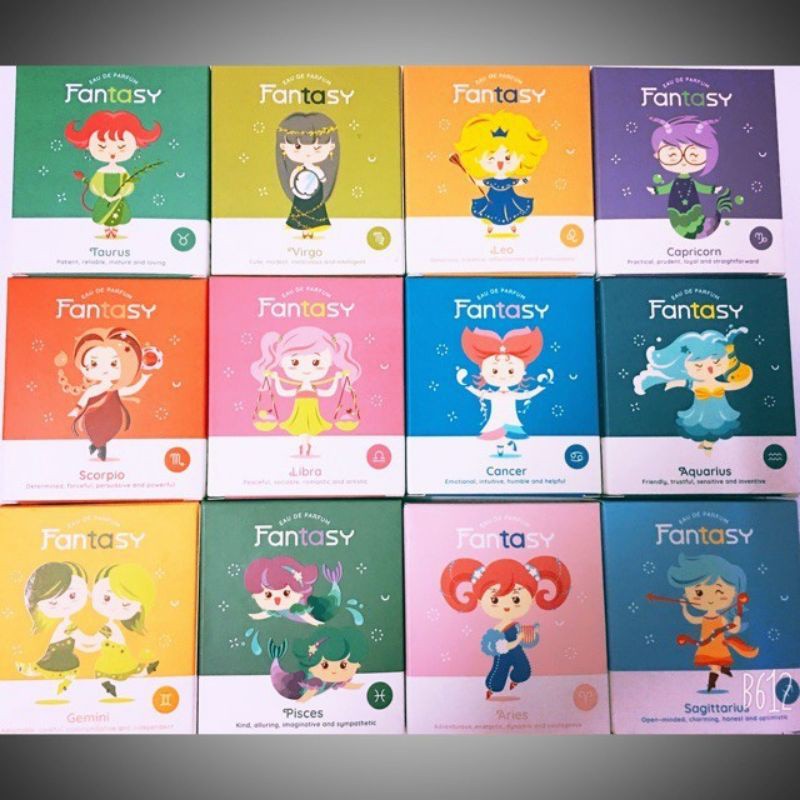 Nước hoa Fantasy 20ml với hương thơm quyến rũ sang trọng mô tả theo 12 cung hoàng đạo dành riêng cho nữ năng động