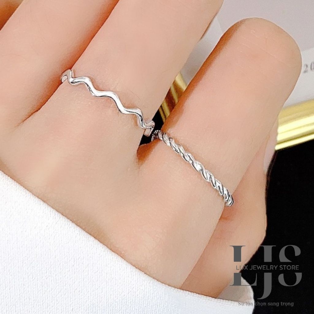 Nhẫn nữ hợp kim không gỉ Lux Jewelry, nhẫn nữ trơn điều chỉnh size giá rẻ - LUX931