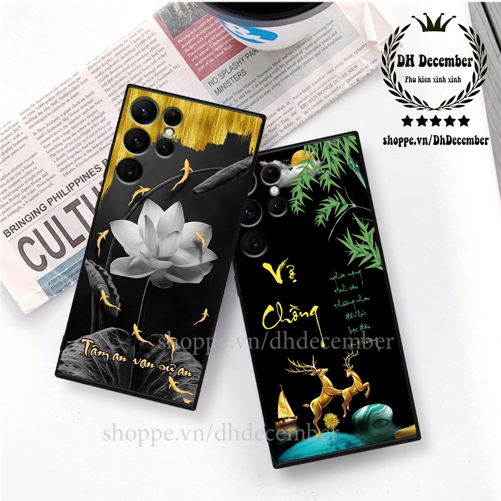 Ốp lưng Samsung Galaxy S22 ULTRA in hình thư pháp tâm an vạn sự an ,mã đáo thành công SIÊU CHẤT