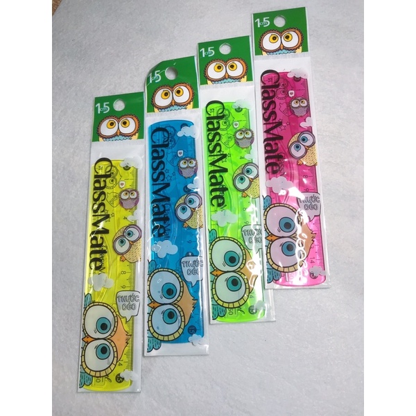 Thước kẻ Nhựa dẻo 15cm EcoPVC-Classmate,in chìm hoạ tiết hoạt hình, không mờ số FR150