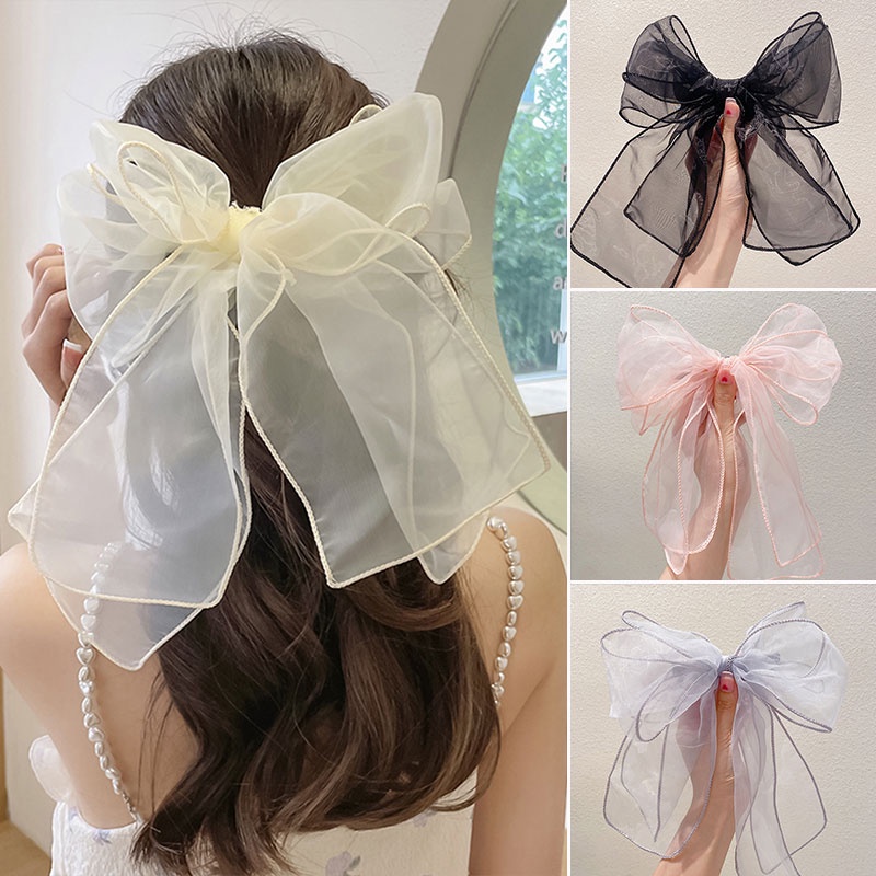 Kẹp Tóc Nơ Lưới Phong Cách Hàn Quốc Cho Nữ