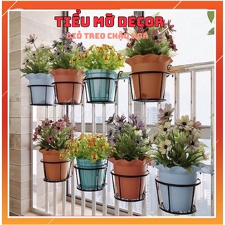 Conbo 3 giỏ treo chậu hoa ban công bằng kim loại, giỏ hoa trang trí , giỏ hoa treo tường
