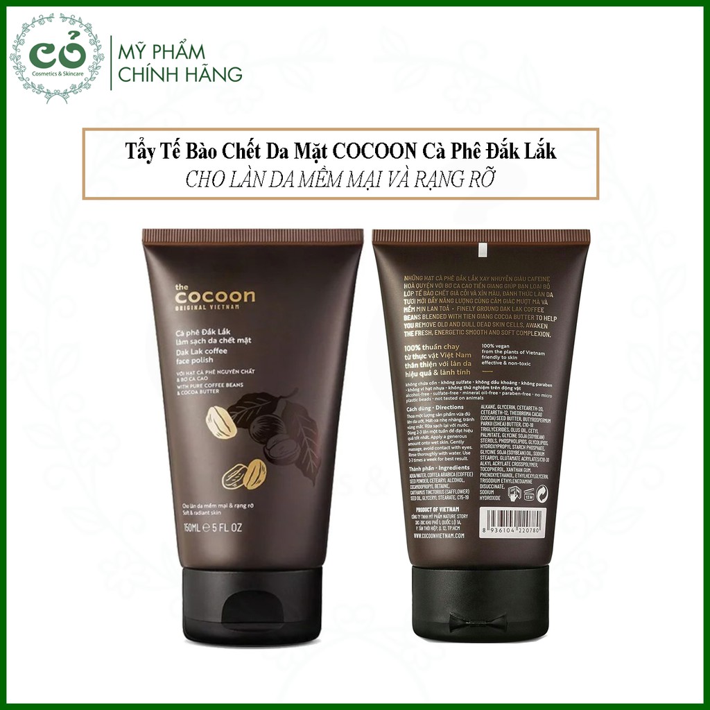 Tẩy Tế Bào Chết Mặt COCOON Cà Phê Đắk Lắk Làm Sạch Da Chết Mặt | BigBuy360 - bigbuy360.vn