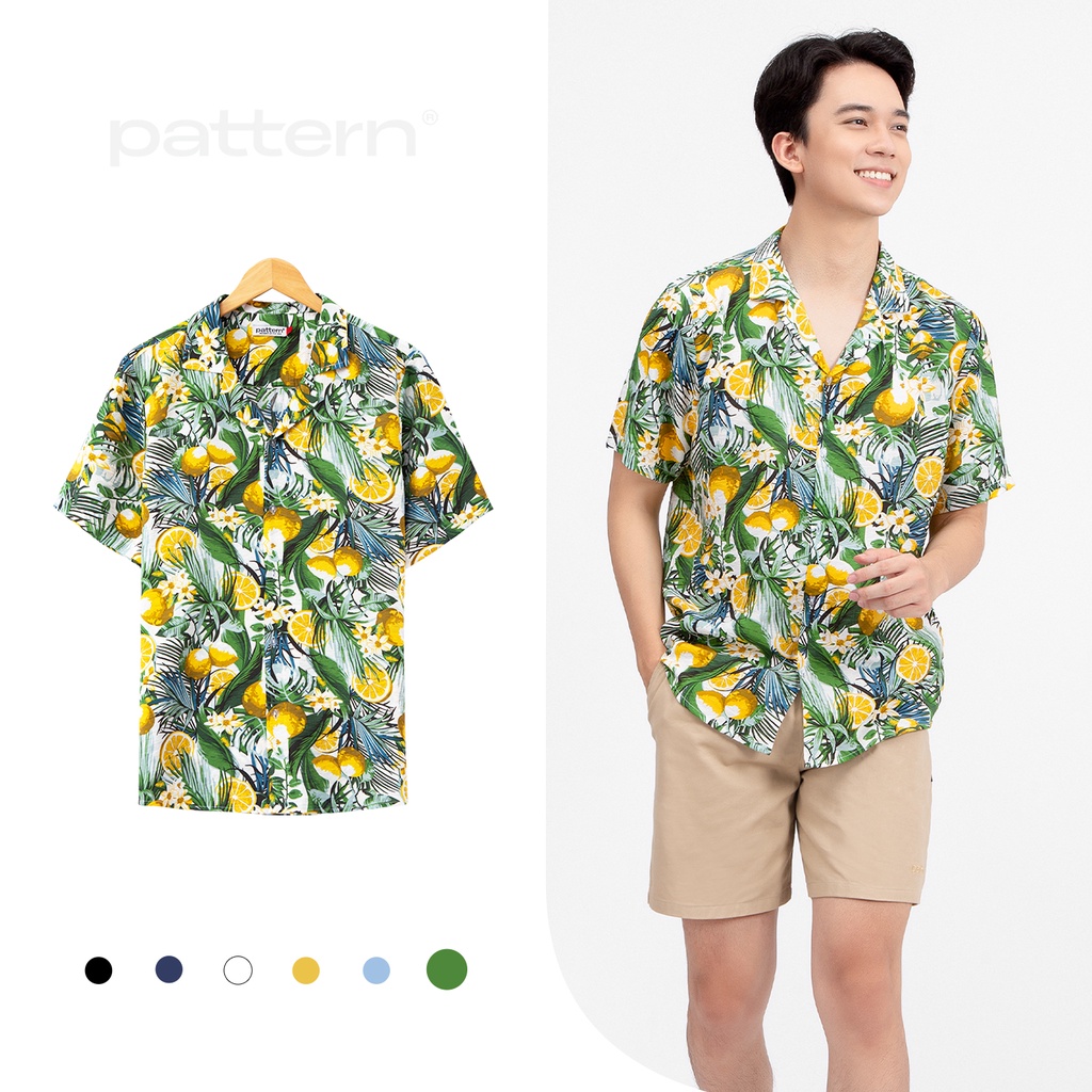 Áo sơ mi họa tiết PATTERN Cuban shirt hoa lá đi biển PA011