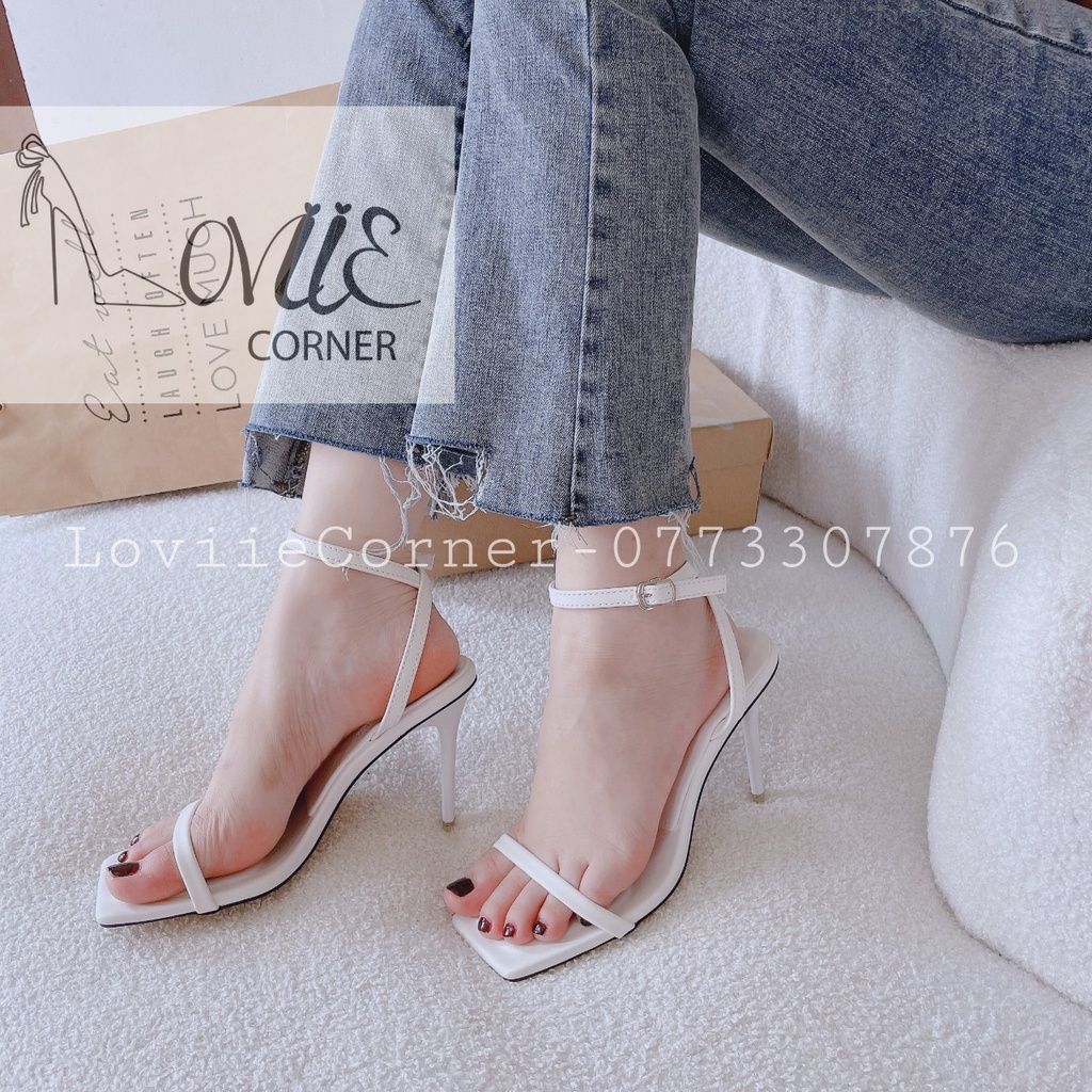 SANDAL CAO GÓT LOVIIECORNER - GIÀY THỜI TRANG DÂY MẢNH - GUỐC NỮ HỞ HẬU CAO 9 PHÂN G220723