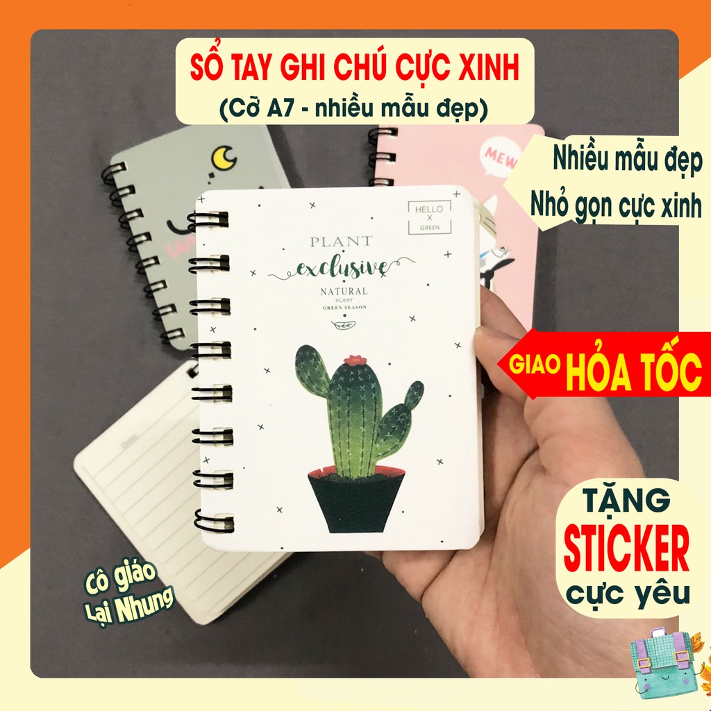 [Mã LIFE20KALL giảm 10% đơn 50K] [Tặng sticker] Sổ tay mini A7 nhỏ xinh, ghi chú tiện lợi - Nhiều mẫu đẹp, dễ thương