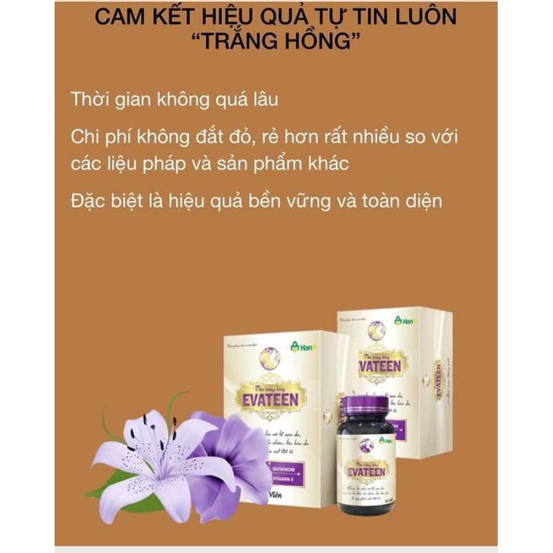 EVATEEN Viên trắng hồng Evateen giảm nám xạm da lọ 30 viên