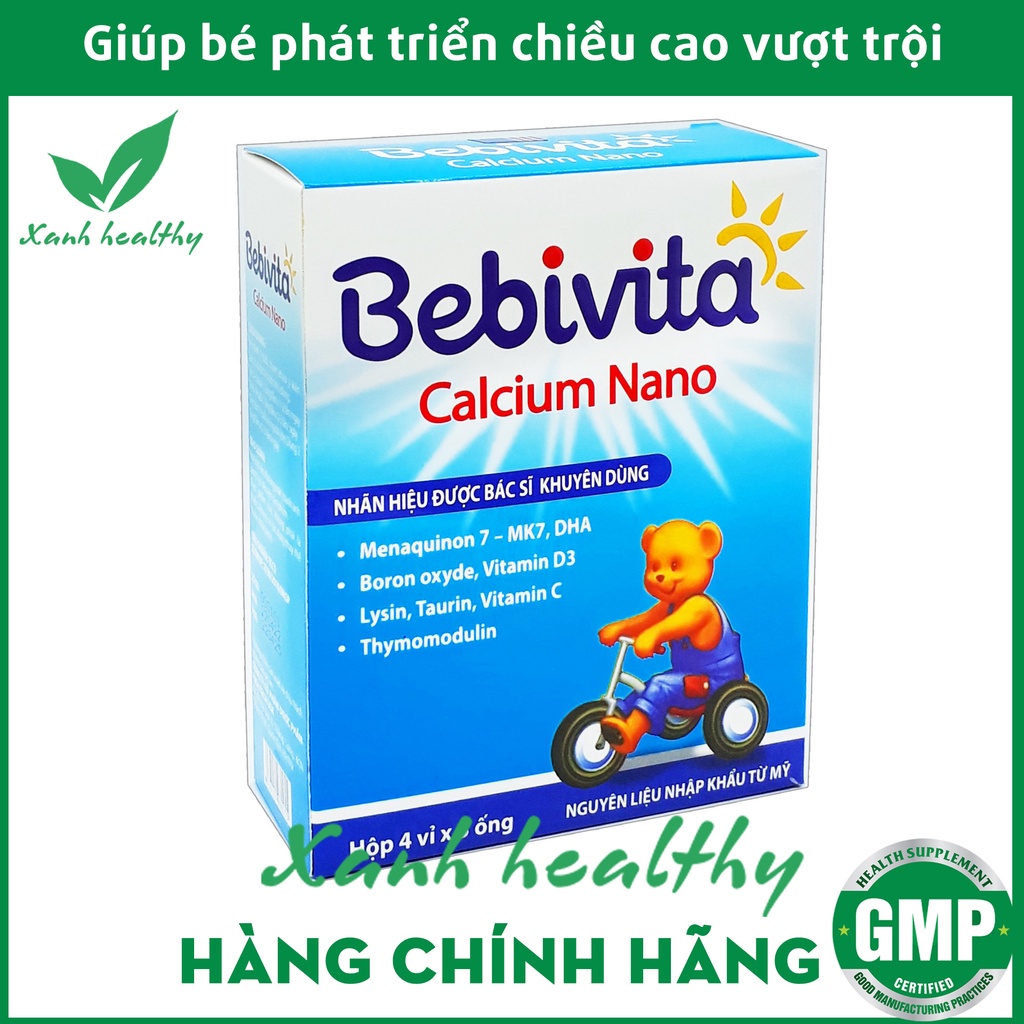 Canxi cho bé Bebivita Calci Nano giúp phát triển xương, tăng chiều cao, giảm còi xương cho trẻ từ 1 tuổi - bổ sung canxi