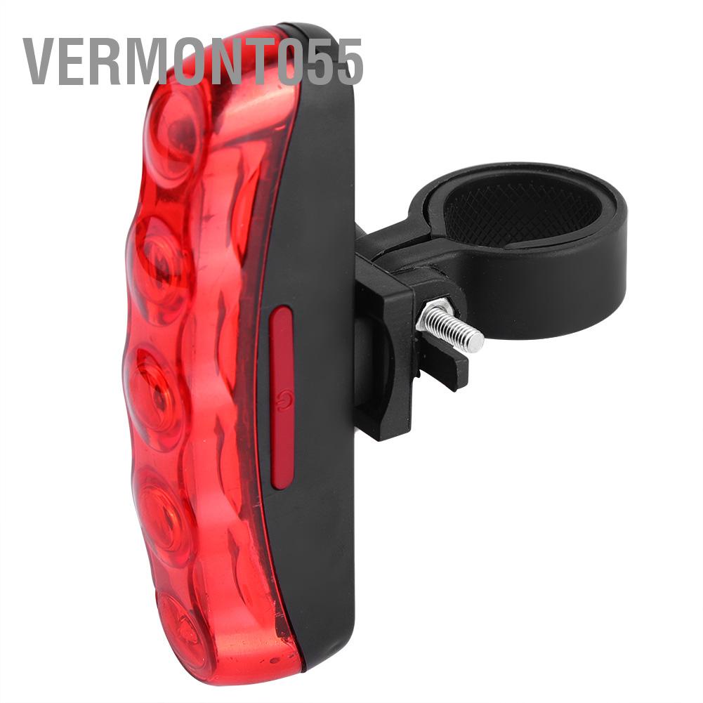 Hàng Hot Đèn cảnh báo ban đêm không thấm nước hậu sáng cao 5LED cho xe đạp leo núi Hàng giao ngayVermont055