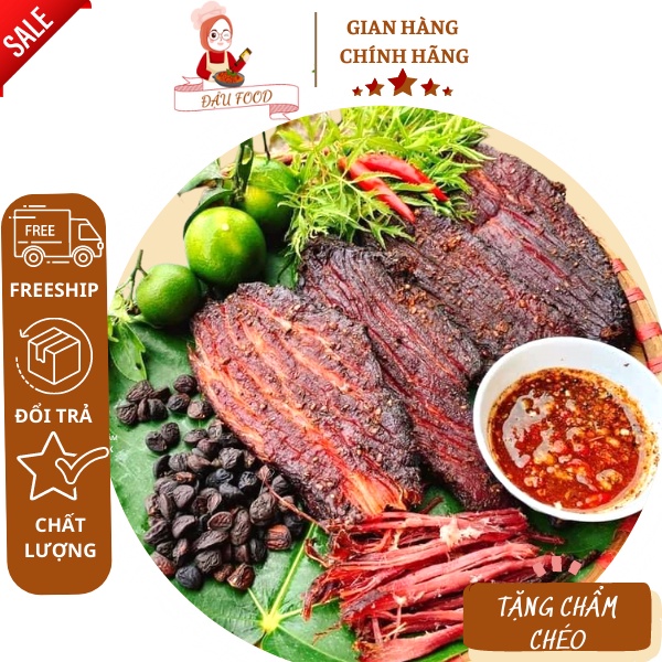 Thịt Trâu Gác Bếp Loại 1 Thịt Mềm Và Ngọt Ngon Chuẩn Tây Bắc 250g - 500g - 1kg, Tặng Kèm Chẩm Chéo
