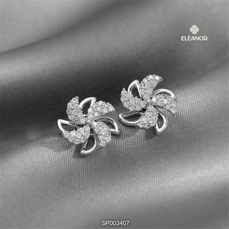 Bông tai nữ đính đá Eleanor Accessories thiết kế mặt xoay chong chóng phụ kiện trang sức