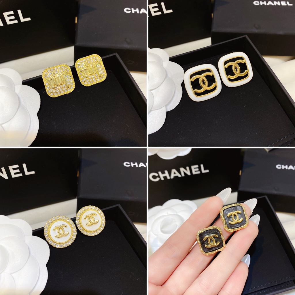 Bông tai nữ đính đá và ngọc châu nhân tạo cá tính Ròm House kiểu dáng bông tai thương hiệu cực kỳ sang chảnh - ms04517