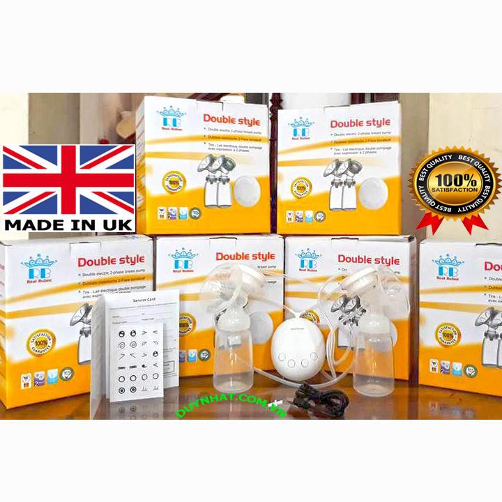 (Mã Giảm Giá Free Ship) Máy Hút Sữa 2 Bình Bằng Điện Nhãn Hiệu UK Real Bubee