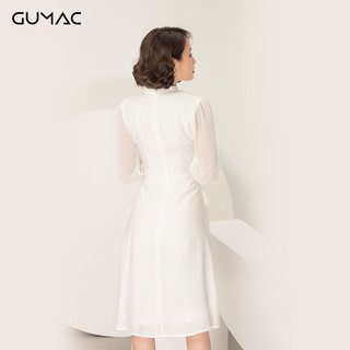 Đầm cổ tàu phối tay GUMAC DA975