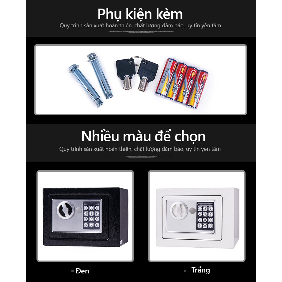 Két sắt an toàn cỡ nhỏ cho mọi gia đình-Két sắt mini khoá HM66G/HM66B