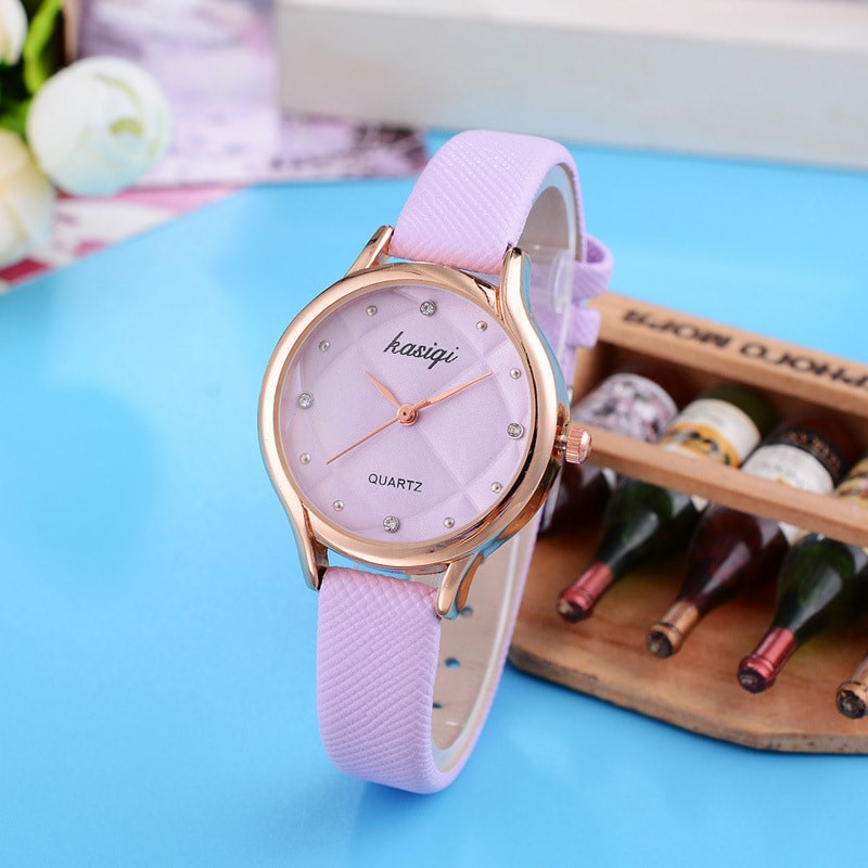 Đồng hồ thời trang nữ Kasiqi KC049 kiểu dáng Hàn Quốc, dây da mềm êm tay | BigBuy360 - bigbuy360.vn
