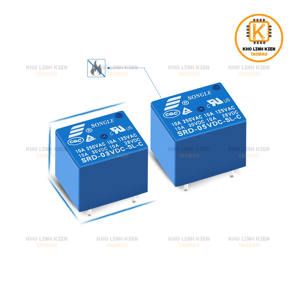 Relay 5 chân  rờ le Relay  3V / 5V / 12V / 24V SRD-05VDC-SL-C / SRD-12VDC-SL-C / SRD-24VDC-SL-C