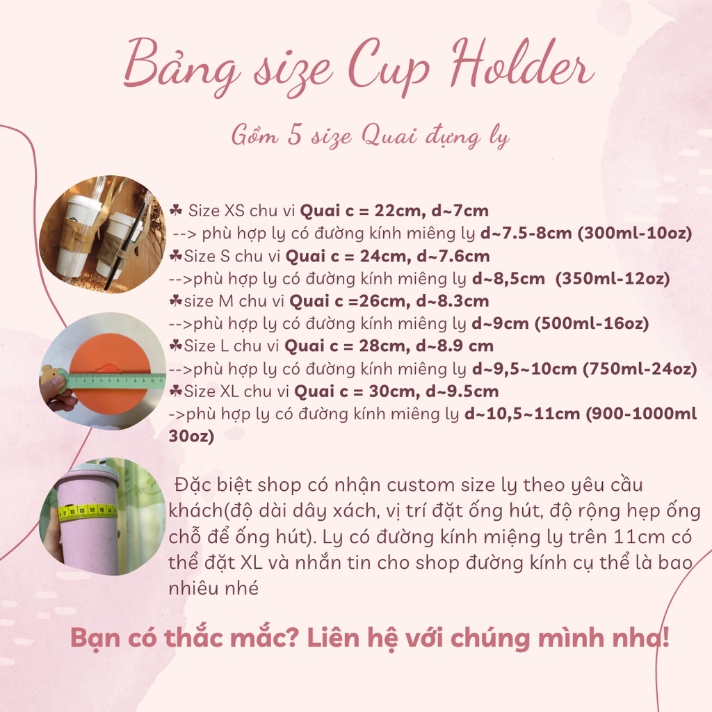 Quai Vải Túi Vải Kaki 2 Lớp Xách Ly Cốc Trà Sữa, Cà Phê, Tumbler Cách Nhiệt Ly Giữ Nhiệt Cup Holder Đựng Ly