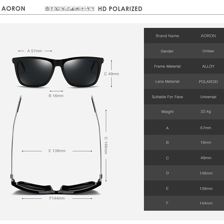 Kính mát phân cực thời trang AORON 387 - ROBEO | BigBuy360 - bigbuy360.vn