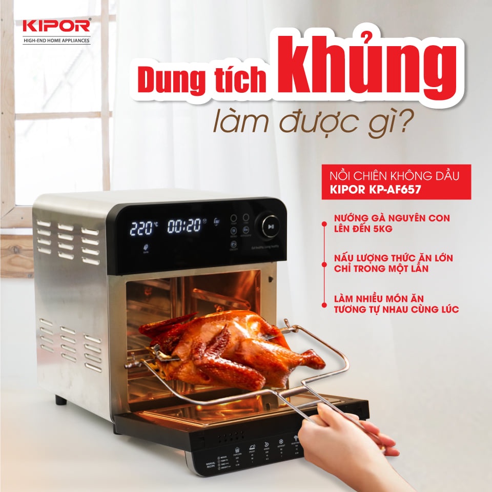 NỒI CHIÊN KHÔNG DẦU CAO CẤP KIPOR KP-AF657