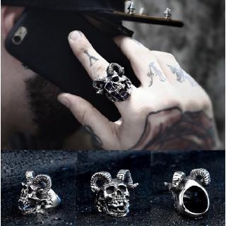  SEUSUK Nhẫn họa tiết phong cách gothic cá tính cho nam