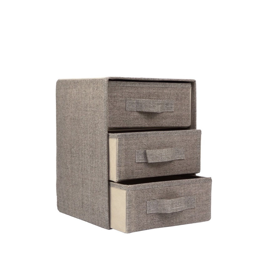 Hộp Vải Đựng Đồ Đa Năng - Tủ Vải 3 Ngăn Thiết Kế Gấp Gọn Tiện Ích Vải Oxford Cao Cấp HD STORE